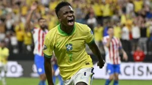 Vinicius Jr. jugador del Real Madrid, también lleva tres goles y tres asistencias con Brasil, en todas las competencias. 